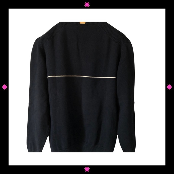 MEN'S NAVY BLUE SWEATER WITH WHITE STRIPE BY NAUTICA MEDIUM - Picture 2 of 8